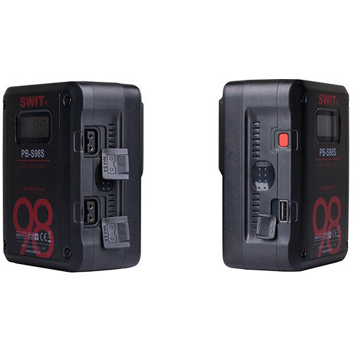 بطارية رقمية شديدة التحمل SWIT PB-S98S 14.4 فولت 98 وات في الساعة ذات صنبور مزدوج (تركيب على شكل حرف V)